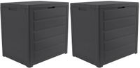 EDA Coffre de rangement pour coussins d'extérieur Lena - Anthracite - Plastique - 120 litres