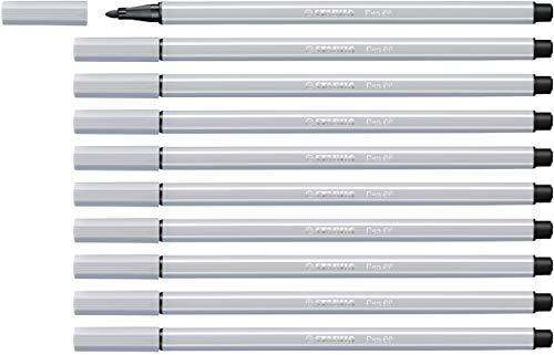 Stabilo Premium Viltstift - Pen 68 - 10 stuks - licht grijs