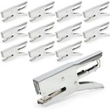 Set van 12 chromen metalen nietjes, 30 vellen, 24/6, 26/6, 100% metaal, intensief gebruik, kantoor, handel, hantering
