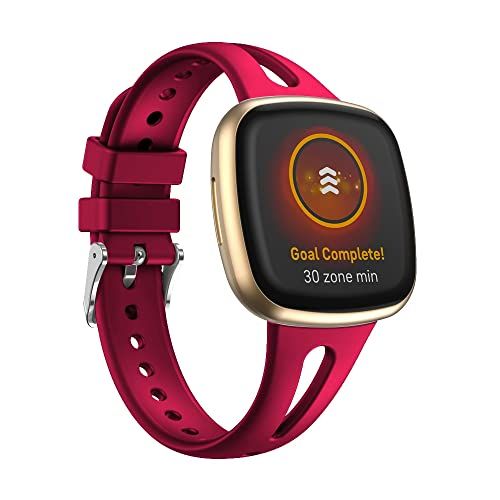 By Qubix Sportbandje druppel design - Rood - Small - compatible met Fitbit Versa 3 & 4 / Sense 1 & 2