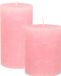 Merkloos Bougies coniques/cylindriques set - 2x - rose - modèle rustique