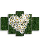 Homemania Wandafbeelding, bloemenmotief, 5 stuks, natuur, voor woonkamer, meerkleurig, 95 x 0,3 x 60 cm, HM205MDF027, MDF