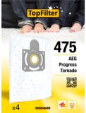 Top Filter Set van 4 pakken van 4 stofzuigerzakken 64475 Tornado en AEG