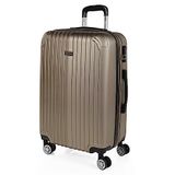 ITACA Middelgrote Koffer Medium Trolley Reiskoffer Lichtgewicht ABS Harde Schaal 4 Wielen Cijferslot Champagne