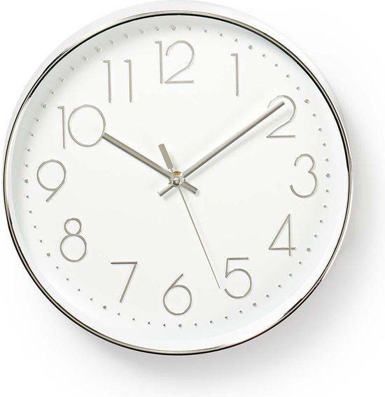Nedis Wandklok - 30cm - Zilver - Kunststof