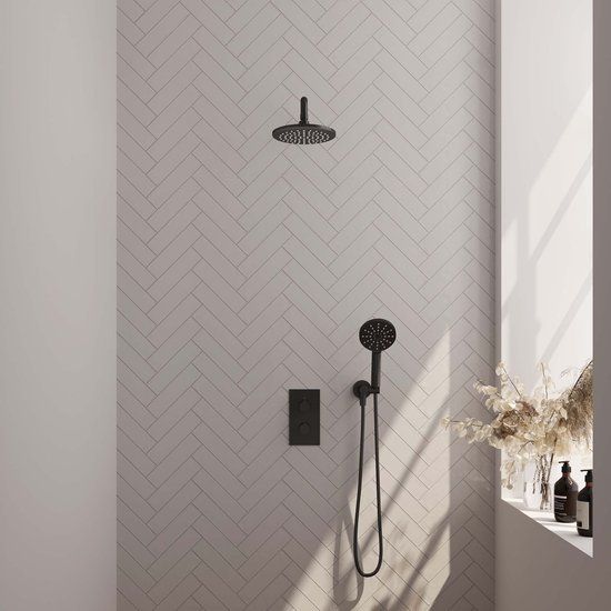 Brauer Regendoucheset 33 Inbouw Black Edition Mat Zwart Thermostatisch