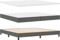 vidaXL Lit boxspring avec matelas Gris foncé 200 x 200 cm Tissu