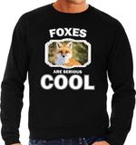 Bellatio Decorations Dieren vossen sweater zwart heren - foxes are serious cool trui - cadeau sweater vos/ vossen liefhebber XXL