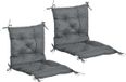 Outsunny Set van 2 kussens voor stoelen met lage rugleuning stoelkussens zitkussens tuinkussens gris