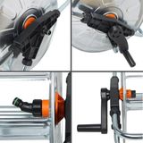 Sans marque enrouleur mural 130 orientable - pour tuyaux d'arrosage avec fonction de rembobinage automatique