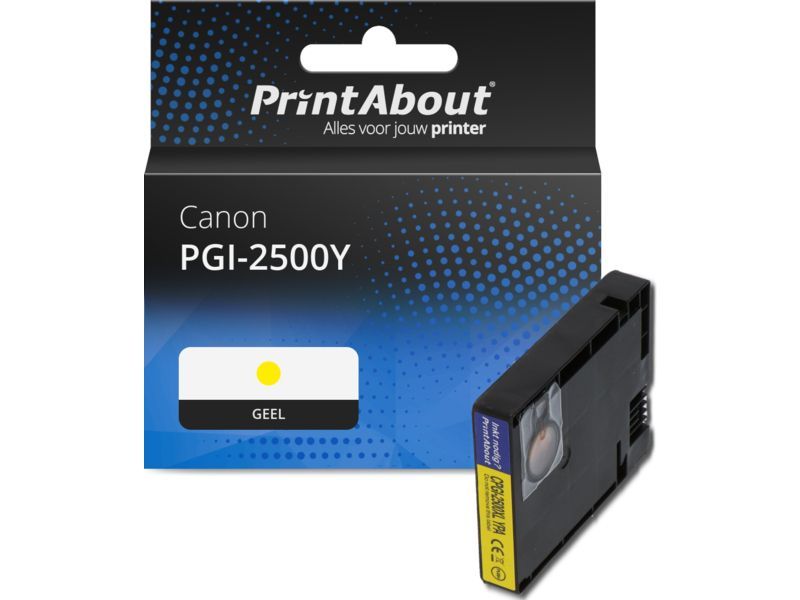 PrintAbout Inktcartridge PGI-2500Y Geel geschikt voor Canon