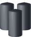 Enlightening Candles Bougie cylindrique/bougie pilier - 3x - anthracite - D6 x H15 cm - 58 heures de combustion - Bougies épaisses - Pour chandelier ou plateau