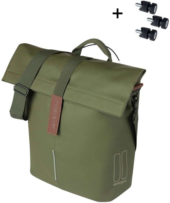 Basil City Fietsshopper MIK - 14-16L - Moss green - Waterafstotend