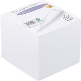 Papierblok kubus gelijmd 80g 90x90x90mm wit papier