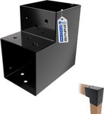Gezu Impex Paalverbinder L 81 x 81 mm | L Gecoat Zwart Poeder Pergola L-Vorm Vierkante Balk Paalverbinder 2-Weg Hoek
