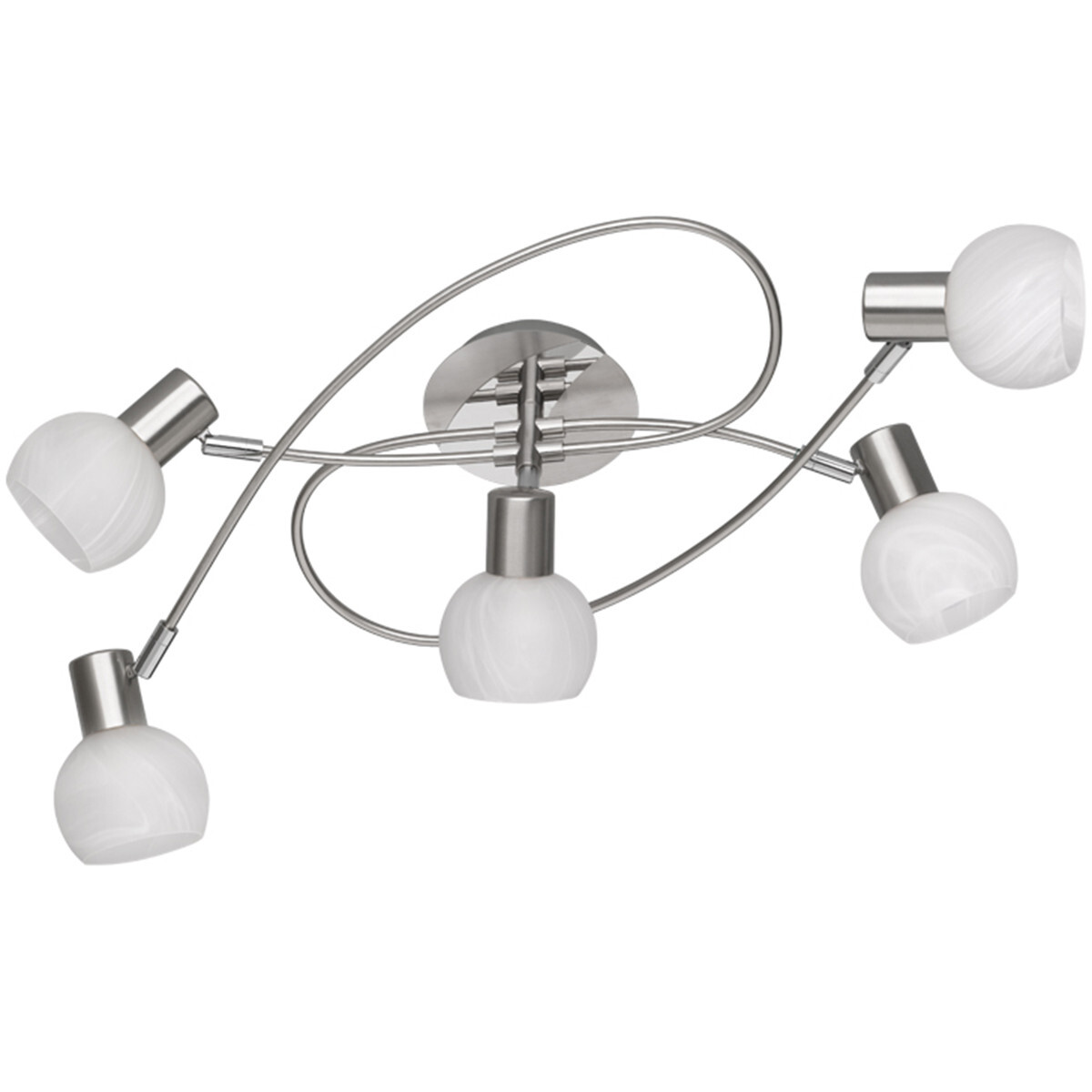 BES LED LED Plafondlamp - Plafondverlichting - Trion Antiniba - E14 Fitting - 5-lichts - Rond - Mat Nikkel - Aluminium