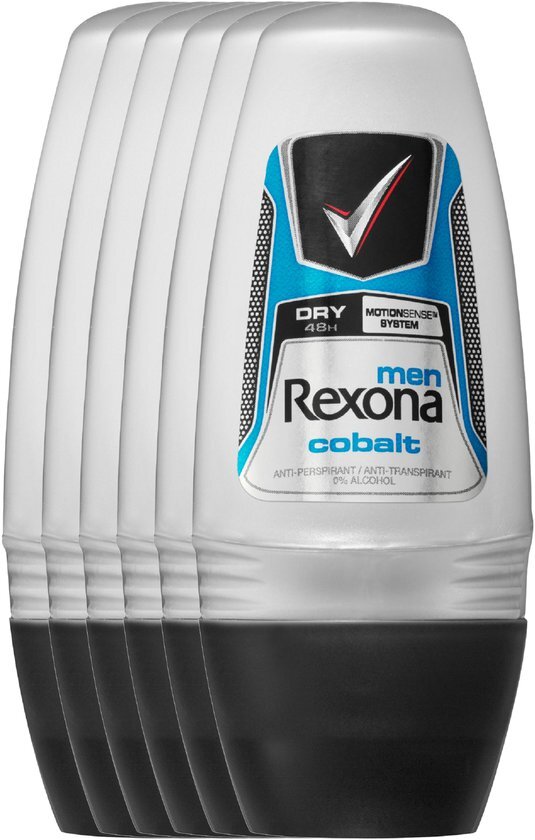 Rexona Dry Cobalt Men - 50 ml - Deodorant Roller - 6 stuks - Voordeelverpakking