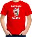 Bellatio Decorations Surf dude Santa fun Kerstshirt / Kerst t-shirt rood voor kinderen - Kerstkleding / Christmas outfit 104/110