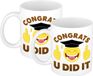 Bellatio Decorations Shoppartners Bv 6x stuks geslaagd cadeau mok / beker Congrats u did it 300 ml - afgestudeerd kado