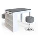 Vicco Repose Eettafel set – 67 x 100 cm met 2 krukken Antraciet/wit