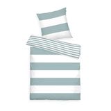 TOM TAILOR Renforcé beddengoed 80x80 cm 135x200 cm 100% katoen/renforcé met omkeerbaar motief en merkritssluiting SIENA wit turquoise (Fresh Sage)