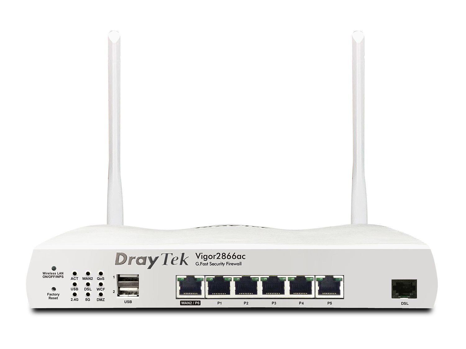 DrayTek Vigor 2866AX - Router - Wi-Fi 6 - Gfast Modem - Grijs