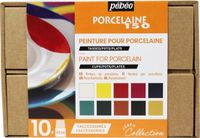 Pebeo porseleinverf set - 10 x 45 ml + accessoires