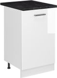 Vicco Keukenonderkast R-Line, Wit Hoogglans/Wit, 50 cm antraciet werkblad