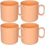 Plasticforte onbreekbare Drinkbekers - 4x - kunststof - 320 ml - oranje - enfants
