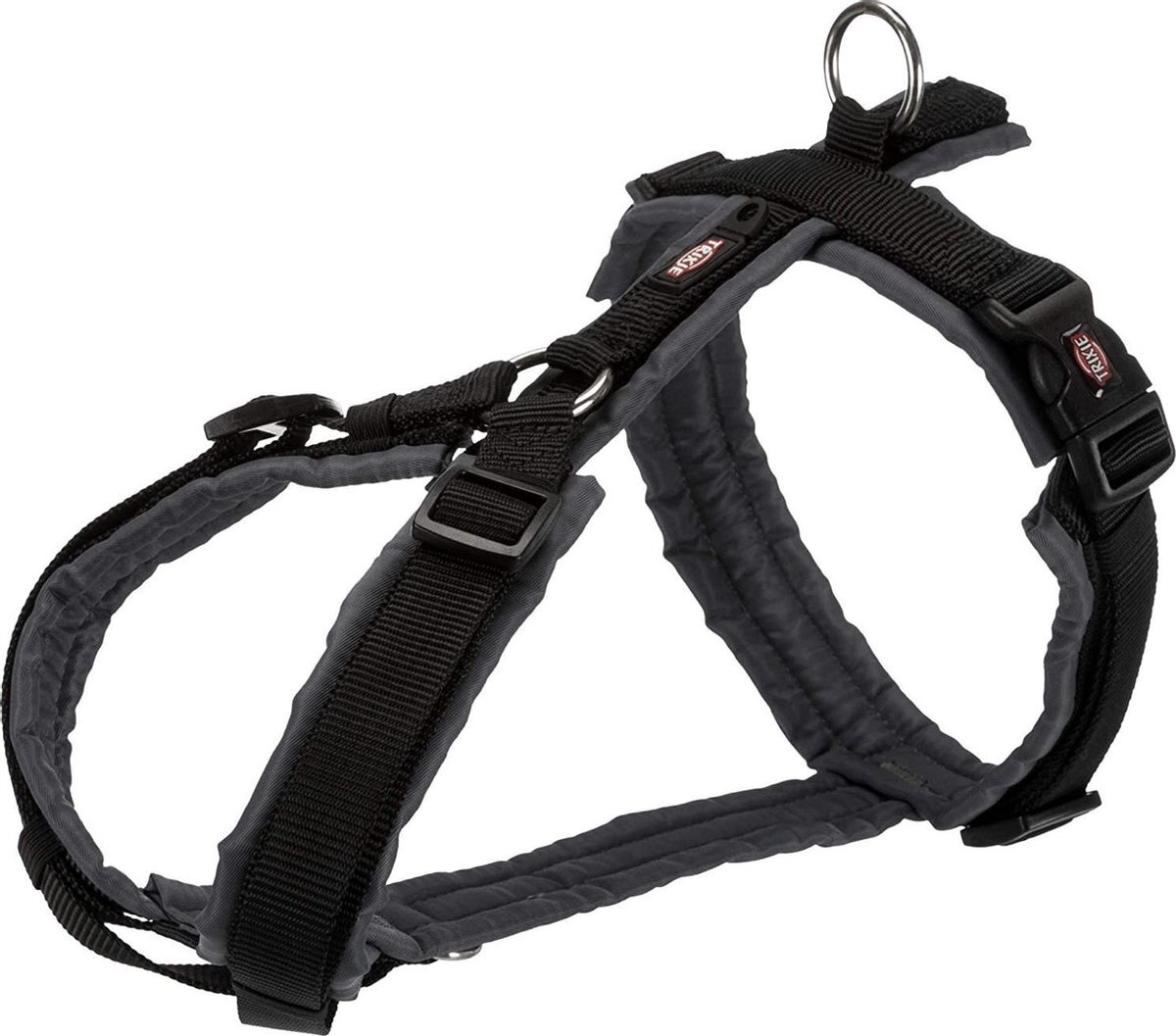 TRIXIE tuig voor hond premium trekking zwart / grijs 44-53x2 cm