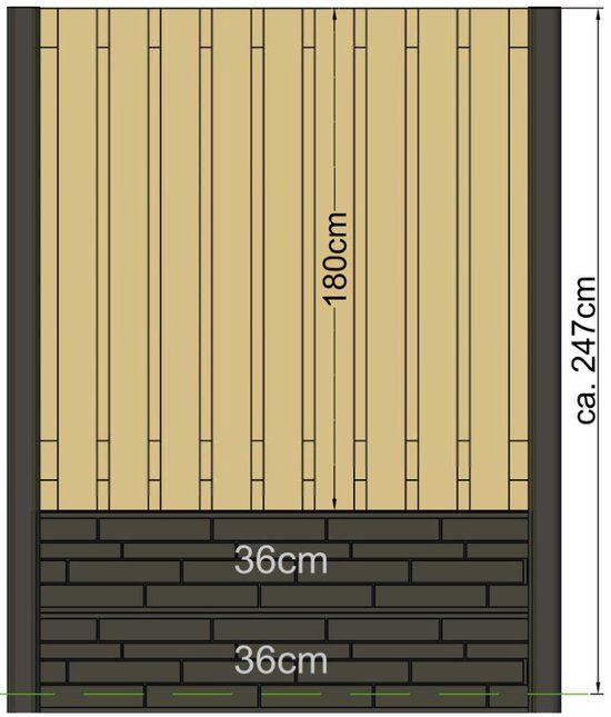 Merkloos Tuindeco Berton sleufpaal Reest gecoat tussenmodel 316 cm