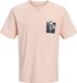 JACK & JONES JORMONTAUK CHESTIE TEE SS CREW NECK FST - Hommes - T-shirts - Taille M - Pêche Melba