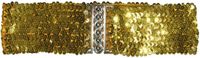 Funny Fashion Carnaval verkleed dames riem - goud pailletten - 108 x 8 cm - kunststof - disco/glitter and Glamour