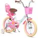 Vélo pour enfant 16 pouces, avec siège pour poupée, panier et stabilisateurs, de couleur blanche