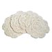 Phantomon Set van 4 ronde handgemaakte kanten placemats 100% katoen 20,3 cm (beige)
