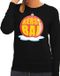 Bellatio Decorations Shoppartners Bv Foute kersttrui kerstbal rood op zwarte sweater voor dames - kersttruien 2XL