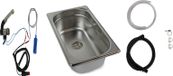 Évier en acier inoxydable 265x160x100 mm, convient au camping, lavabo + accessoires techniques pour camping-cars, neuf