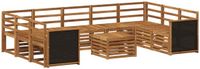 vidaXL - Bank loungeset - Massief acaciahout - Naturel - 4 zitplekken