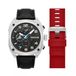 Police Portland 42mm Multifunctioneel herenhorloge Grijze wijzerplaat met zwart/rood leer