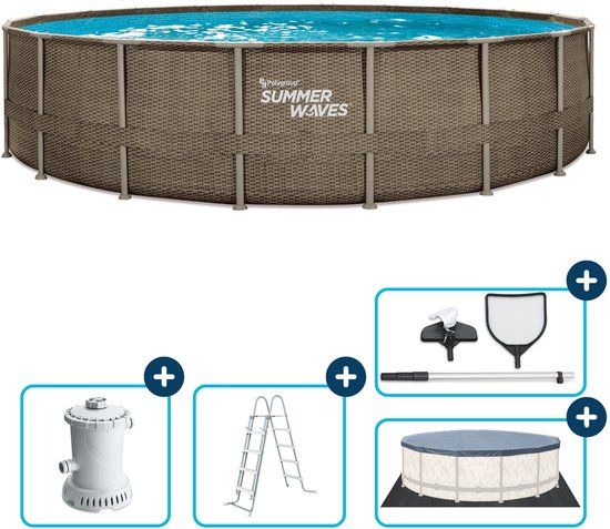 Summer Waves Frame Familiebad Rond - ⌀610 x 122 cm