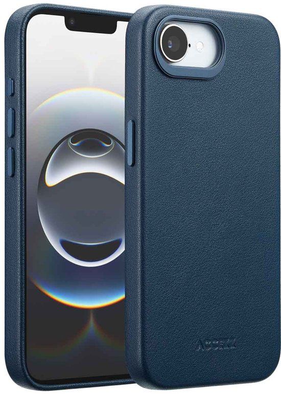 Accezz Leather Backcover Geschikt voor iPhone 17e / 16e - MagSafe - Nightfall Blue