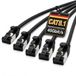 Netwerkkabel 1aTTack.de 0,5 m Cat 8.1 LAN-kabel netwerkkabel (5 stuks) Cat 8 Ethernetkabel met RJ45-connector Slank en dun met een transmissiesnelheid van 40 Gbps Zwart 0,5 meter