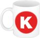 Bellatio Decorations Shoppartners Bv Koffie mok met de letter K - beker - rood - 300 ml