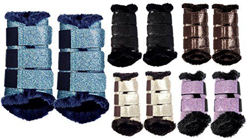 HKM Comfort Glitter Beenkappen - Zwart - Maat S