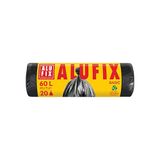 ALUFIX Economy/Basic HDPE vuilniszakken / 60l - 20 vuilniszakken - 1 rol / 10 μm/Zwart