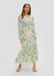 s.Oliver Robe Col en V Manches Longues Fleurie Polyester 38 Écru