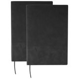 Merkloos Notitieboekje / opschrijfboekje Elian A5 - zwart - 2x15 cm - 100 pagina's - harde kaft - ribfluweellook