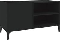 Merkloos / Sans marque Famanu Platenkast voor Vinylplaten - Houten Opbergkast voor Platenspelers en Elpees - Zwart 84,5x38x48 cm