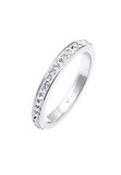 Elli Ring dames bandring met kristallen in 925 sterling zilver, 64, Facetgeslepen, Glas
