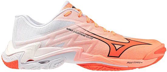 Mizuno Wave Lightning Elite Indoor Schoenen Unisex Volleybal 44.5 Flamingo Koraal/Lava Oranje/Wit
